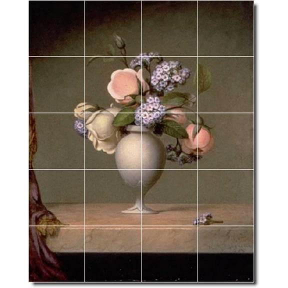 Ceramic Tile Mural-Martin Heade Flowers Bathroom Tile Mural 13. 48" w x 60" h using (20) 12 x 12 ceramic tiles