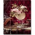 thumbnail image 1 of Ceramic Tile Mural-Martin Heade Flowers Custom Tile Mural 16. 17" w x 21.25" h using (20) 4.25 x 4.25 ceramic tiles, 1 of 3