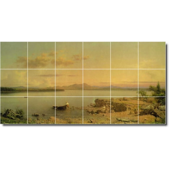 Ceramic Tile Mural-Martin Heade Waterfront Painting 309. 25.5" w x 12.75" h using (18) 4.25 x 4.25 ceramic tiles