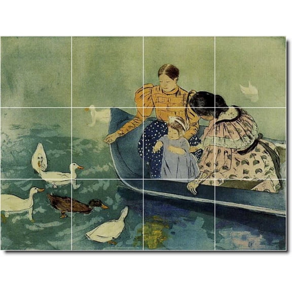 Ceramic Tile Mural-Mary Cassatt Women Painting 227. 48" w x 36" h using (12) 12 x 12 ceramic tiles