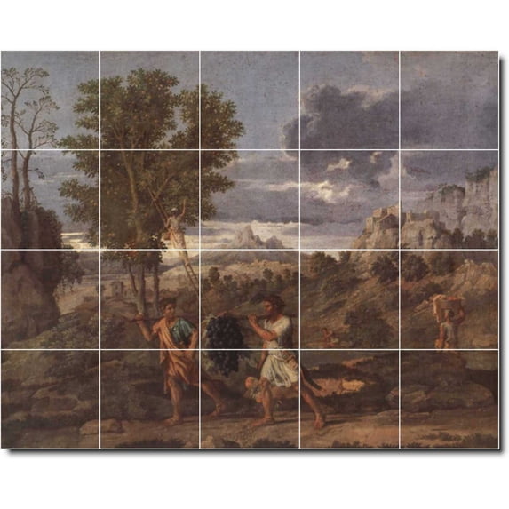 Ceramic Tile Mural-Nicholas Poussin Landscapes Painting 381. 21.25" w x 17" h using (20) 4.25 x 4.25 ceramic tiles