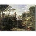 thumbnail image 1 of Ceramic Tile Mural-Nicholas Poussin Landscapes Painting 384. 24" w x 18" h using (12) 6 x 6 ceramic tiles, 1 of 3