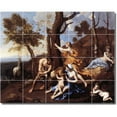 thumbnail image 1 of Ceramic Tile Mural-Nicholas Poussin Mythology Backsplash Tile Mural 11. 21.25" w x 17" h using (20) 4.25 x 4.25 ceramic tiles, 1 of 3