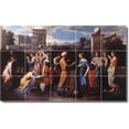 thumbnail image 1 of Ceramic Tile Mural-Nicholas Poussin Religious Wall Tile Mural 25. 60" w x 36" h using (15) 12 x 12 ceramic tiles, 1 of 3