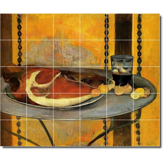 Ceramic Tile Mural-Paul Gauguin Still Life Shower Tile Mural 5. 48" w x 40" h using (30) 8 x 8 ceramic tiles