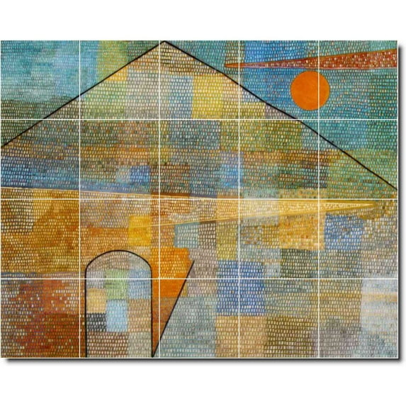 Ceramic Tile Mural-Paul Klee Abstract Painting 31. 21.25" w x 17" h using (20) 4.25 x 4.25 ceramic tiles