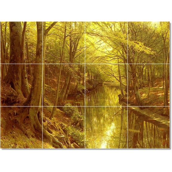 Ceramic Tile Mural-Peder Mork Monsted Country Painting 286. 24" w x 18" h using (12) 6 x 6 ceramic tiles