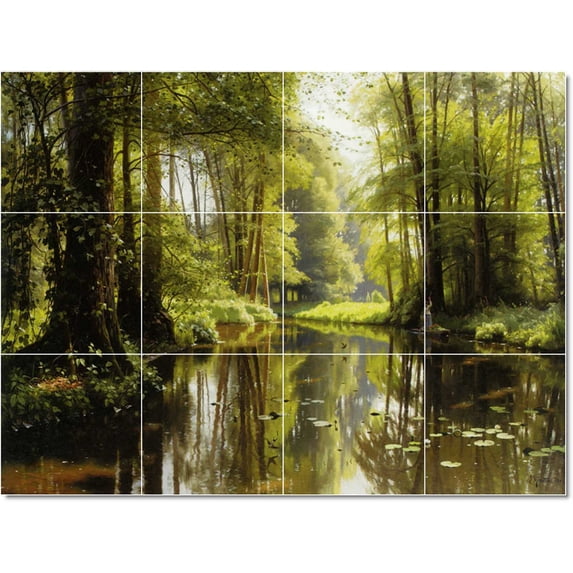 Ceramic Tile Mural-Peder Mork Monsted Country Painting 313. 48" w x 36" h using (12) 12 x 12 ceramic tiles