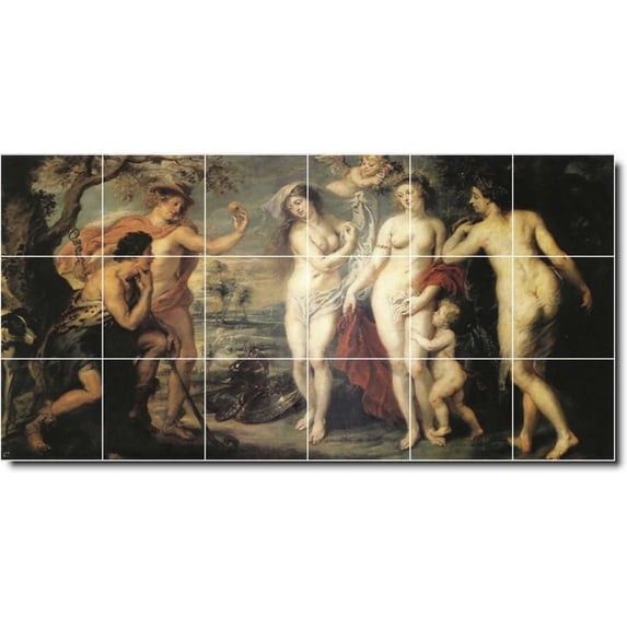 Ceramic Tile Mural-Peter Rubens Historical 1. 25.5" w x 12.75" h using (18) 4.25 x 4.25 ceramic tiles