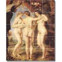 Ceramic Tile Mural-Peter Rubens Nudes Backsplash Tile Mural 25. 17" w x 21.25" h using (20) 4.25 x 4.25 ceramic tiles