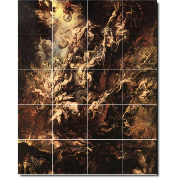 Ceramic Tile Mural-Peter Rubens Religious Custom Tile Mural 5. 32" w x 40" h using (20) 8 x 8 ceramic tiles