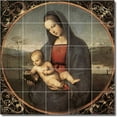 thumbnail image 1 of Ceramic Tile Mural-Raphael Mother Child Painting 37. 60" w x 60" h using (25) 12 x 12 ceramic tiles, 1 of 3
