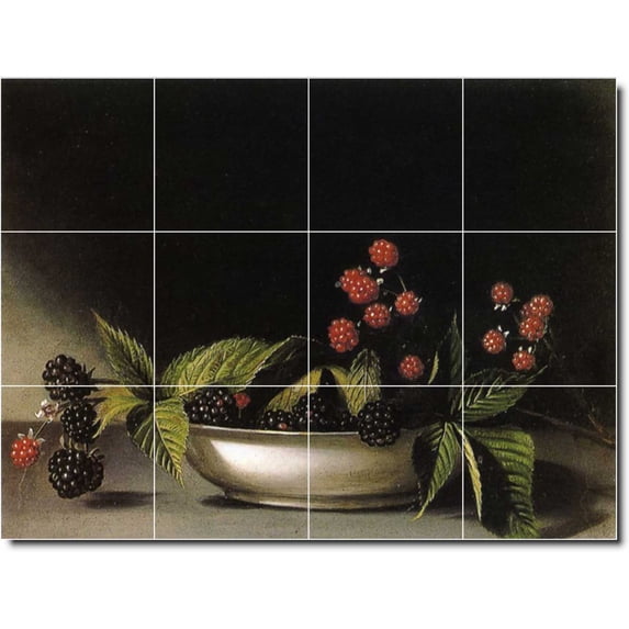 Ceramic Tile Mural-Raphaelle Peale Fruit Vegetables Kitchen Tile Mural 1. 24" w x 18" h using (12) 6 x 6 ceramic tiles