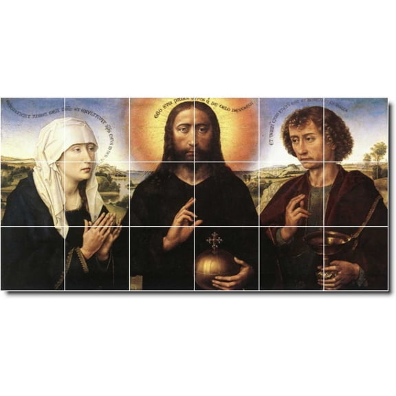 Ceramic Tile Mural-Rogier Weyden Religious Custom Tile Mural 20. 48" w x 24" h using (18) 8 x 8 ceramic tiles
