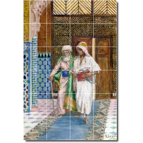 Ceramic Tile Mural-Rudolf Ernst Historical 14. 17" w x 25.5" h using (24) 4.25 x 4.25 ceramic tiles