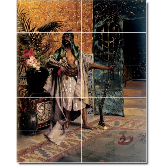 Ceramic Tile Mural-Rudolf Ernst Historical Backsplash Tile Mural 4. 24" w x 30" h using (20) 6 x 6 ceramic tiles
