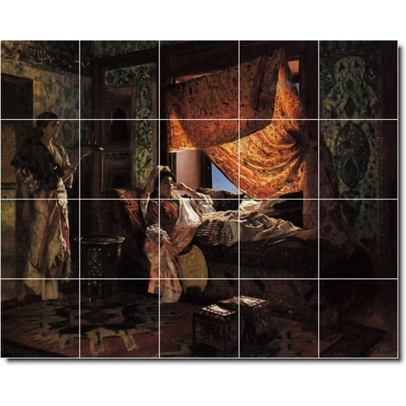Ceramic Tile Mural-Rudolf Ernst Historical Bathroom Tile Mural 8. 30" w x 24" h using (20) 6 x 6 ceramic tiles