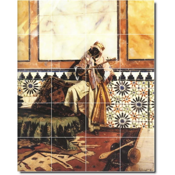 Ceramic Tile Mural-Rudolf Ernst Historical Custom Tile Mural 18. 17" w x 21.25" h using (20) 4.25 x 4.25 ceramic tiles