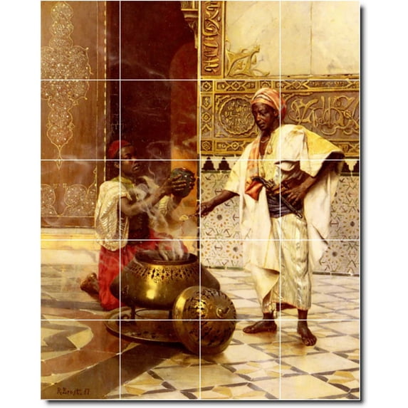 Ceramic Tile Mural-Rudolf Ernst Historical Shower Tile Mural 30. 24" w x 30" h using (20) 6 x 6 ceramic tiles