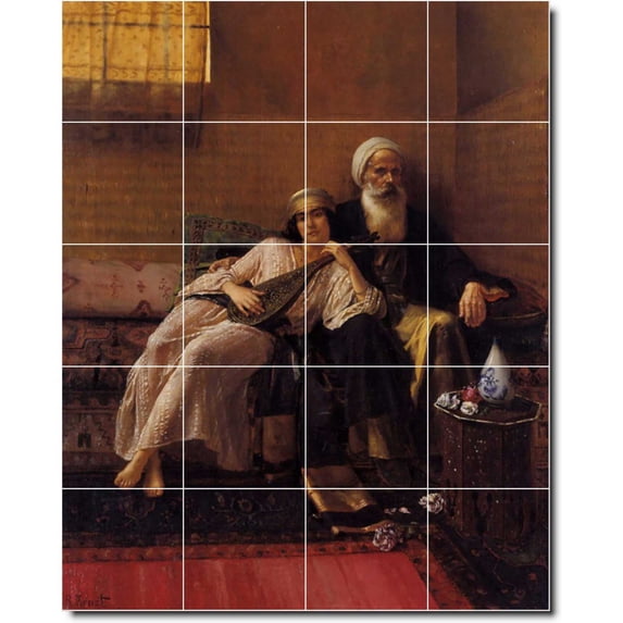 Ceramic Tile Mural-Rudolf Ernst Music Painting 1. 24" w x 30" h using (20) 6 x 6 ceramic tiles