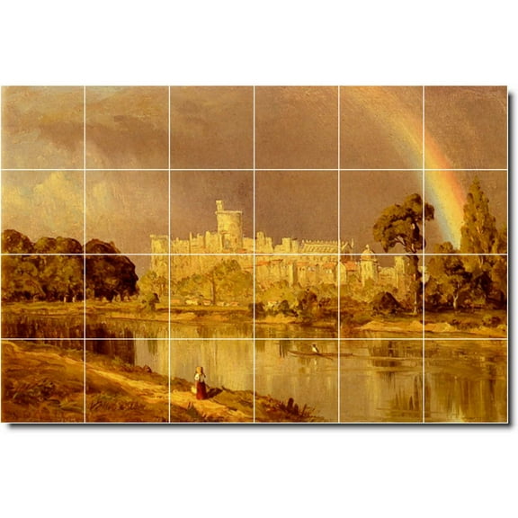 Ceramic Tile Mural-Sanford Gifford Country Painting 316. 25.5" w x 17" h using (24) 4.25 x 4.25 ceramic tiles