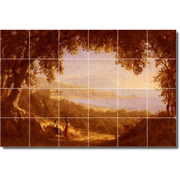 Ceramic Tile Mural-Sanford Gifford Landscapes Painting 402. 72" w x 48" h using (24) 12 x 12 ceramic tiles