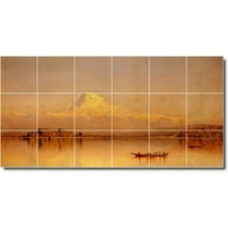 Ceramic Tile Mural-Sanford Gifford Landscapes Painting 404. 25.5" w x 12.75" h using (18) 4.25 x 4.25 ceramic tiles