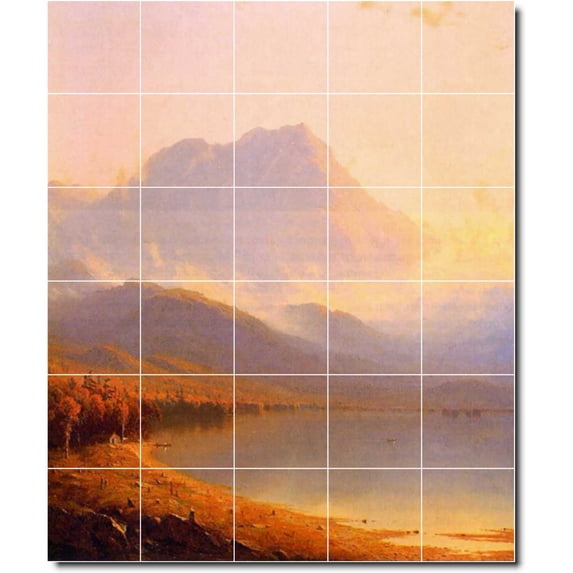 Ceramic Tile Mural-Sanford Gifford Waterfront Painting 332. 30" w x 36" h using (30) 6 x 6 ceramic tiles