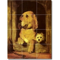 Ceramic Tile Mural-Sir Edwin Landseer Animals Painting 53. 12.75" w x 17" h using (12) 4.25 x 4.25 ceramic tiles