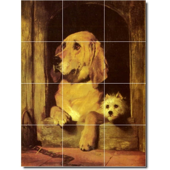 Ceramic Tile Mural-Sir Edwin Landseer Animals Painting 53. 36" w x 48" h using (12) 12 x 12 ceramic tiles