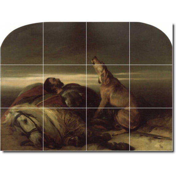 Ceramic Tile Mural-Sir Edwin Landseer Animals Painting 57. 24" w x 18" h using (12) 6 x 6 ceramic tiles
