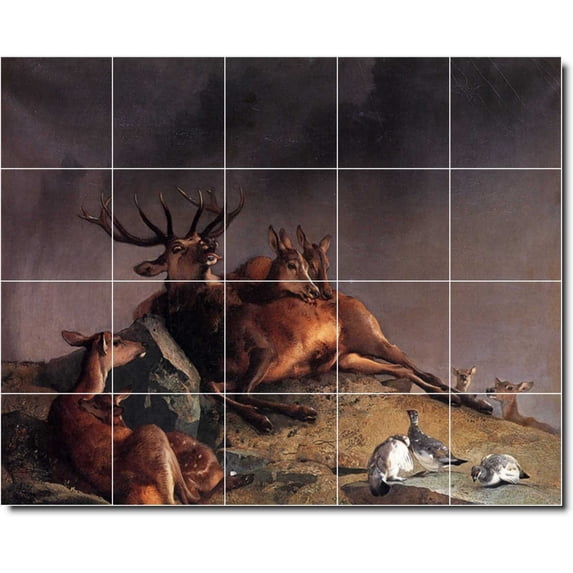 Ceramic Tile Mural-Sir Edwin Landseer Animals Painting 58. 40" w x 32" h using (20) 8 x 8 ceramic tiles