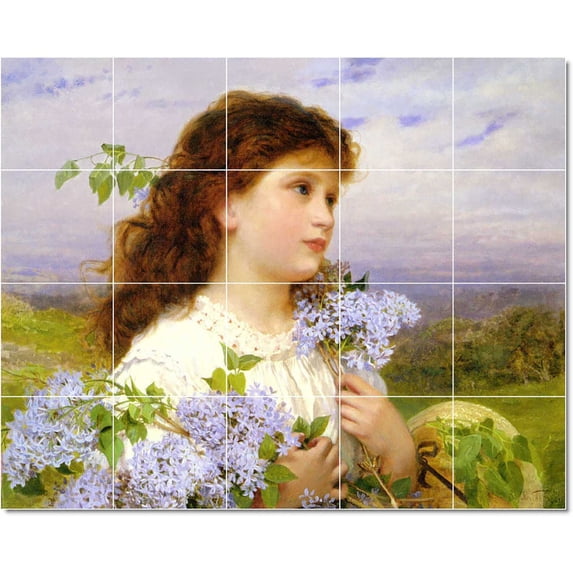 Ceramic Tile Mural-Sophie Anderson Children Painting 37. 21.25" w x 17" h using (20) 4.25 x 4.25 ceramic tiles