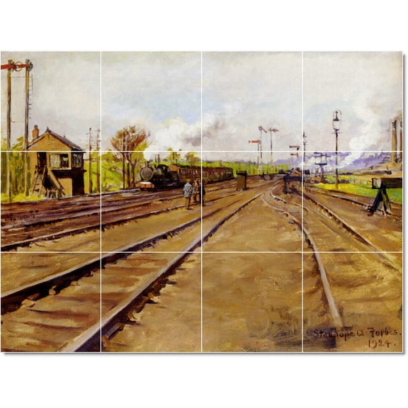 Ceramic Tile Mural-Stanhope Alexander Forbes Village Painting 106. 17" w x 12.75" h using (12) 4.25 x 4.25 ceramic tiles