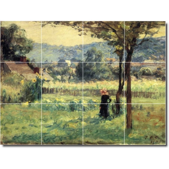 Ceramic Tile Mural-Theodore Steele Country Painting 325. 48" w x 36" h using (12) 12 x 12 ceramic tiles