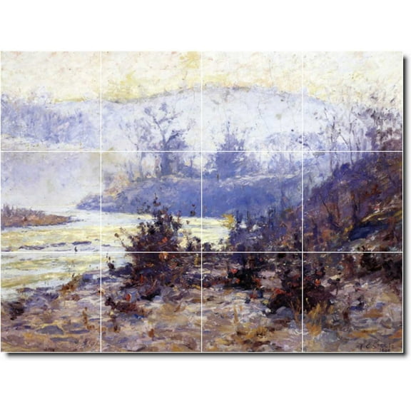 Ceramic Tile Mural-Theodore Steele Country Painting 336. 17" w x 12.75" h using (12) 4.25 x 4.25 ceramic tiles