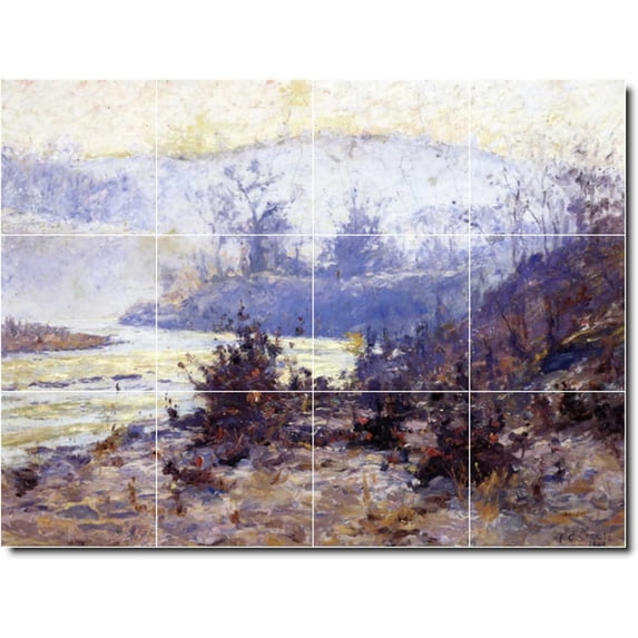 Ceramic Tile Mural-Theodore Steele Country Painting 336. 48" w x 36" h using (12) 12 x 12 ceramic tiles
