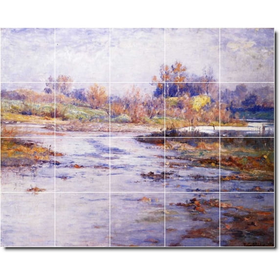 Ceramic Tile Mural-Theodore Steele Landscapes Painting 416. 40" w x 32" h using (20) 8 x 8 ceramic tiles