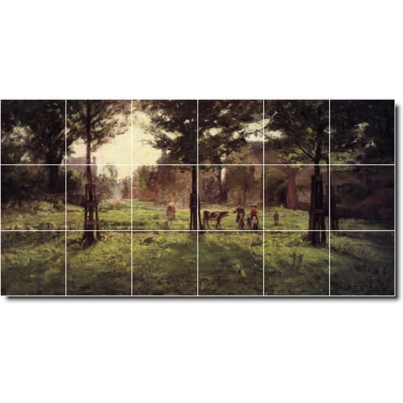 Ceramic Tile Mural-Theodore Steele Landscapes Painting 424. 48" w x 24" h using (18) 8 x 8 ceramic tiles