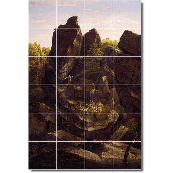 Ceramic Tile Mural-Thomas Cole Country Painting 340. 32" w x 48" h using (24) 8 x 8 ceramic tiles