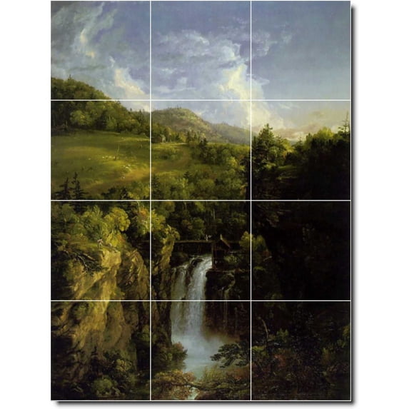 Ceramic Tile Mural-Thomas Cole Country Painting 342. 18" w x 24" h using (12) 6 x 6 ceramic tiles