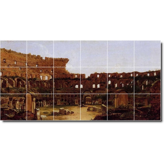 Ceramic Tile Mural-Thomas Cole Historical Kitchen Tile Mural 13. 36" w x 18" h using (18) 6 x 6 ceramic tiles