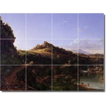 Ceramic Tile Mural-Thomas Cole Landscapes Painting 435. 17" w x 12.75" h using (12) 4.25 x 4.25 ceramic tiles