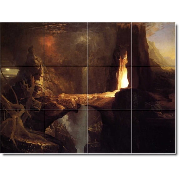 Ceramic Tile Mural-Thomas Cole Landscapes Painting 436. 48" w x 36" h using (12) 12 x 12 ceramic tiles