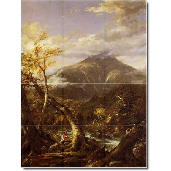 Ceramic Tile Mural-Thomas Cole Landscapes Painting 440. 12.75" w x 17" h using (12) 4.25 x 4.25 ceramic tiles