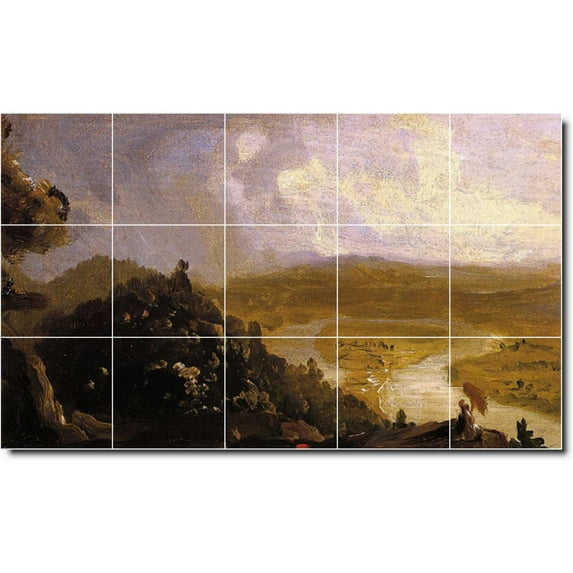 Ceramic Tile Mural-Thomas Cole Landscapes Painting 453. 40" w x 24" h using (15) 8 x 8 ceramic tiles