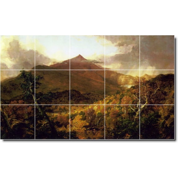 Ceramic Tile Mural-Thomas Cole Landscapes Painting 461. 21.25" w x 12.75" h using (15) 4.25 x 4.25 ceramic tiles