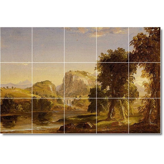 Ceramic Tile Mural-Thomas Cole Landscapes Painting 462. 21.25" w x 12.75" h using (15) 4.25 x 4.25 ceramic tiles