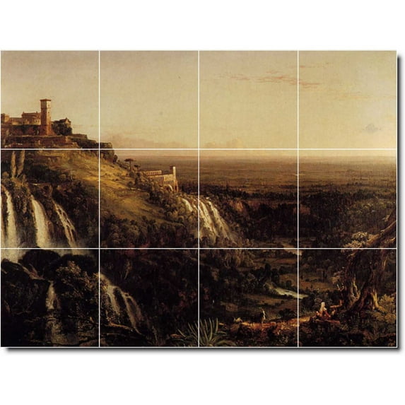 Ceramic Tile Mural-Thomas Cole Landscapes Painting 468. 32" w x 24" h using (12) 8 x 8 ceramic tiles