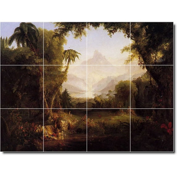 Ceramic Tile Mural-Thomas Cole Landscapes Painting 478. 17" w x 12.75" h using (12) 4.25 x 4.25 ceramic tiles
